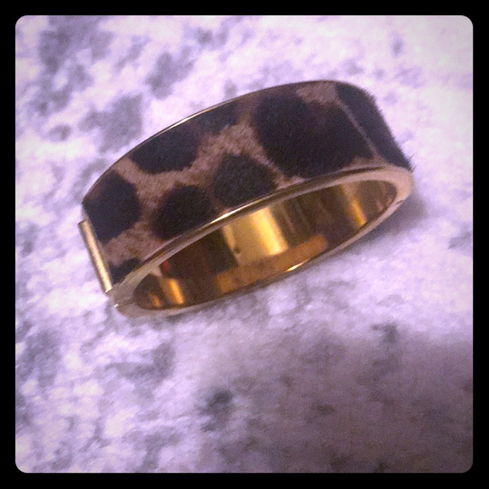 J. Crew leopard and gold bracelet